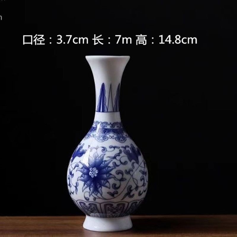 Vaso de escritorio de cerámica de porcelana pequeña boca mini hidroponía de flores retrógradas botellas de flores de porcelana