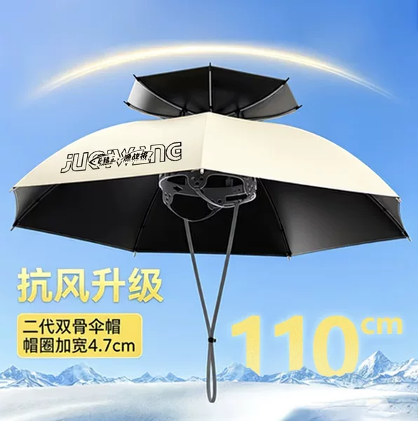 New type of umbrella hat, head-mounted umbrella, fishing umbrella, portable folding umbrella hat, head-mounted sunshade and sun protection