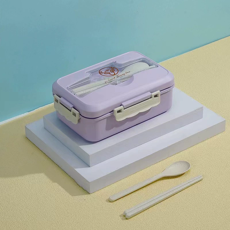 Ланчбокс для студентов Bento, 3 отделения, микроволновый ПП с прибором (ложка/вилка/палочки)