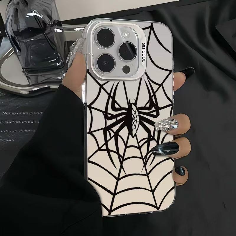 Nueva araña de malla negra para iPhone 16 funda para teléfono móvil Apple 15promax/14/13pro12 personalidad 11x