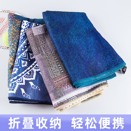 Digital printing yoga mat towel anti-slip extra thick microfiber yoga mat cover sweat-absorbent yoga mat towel yoga blanket