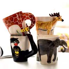Manufacturer wholesale 3D stereoscopic animal cup, hand-painted ceramic cup, cute creative personalized milk coffee cups
