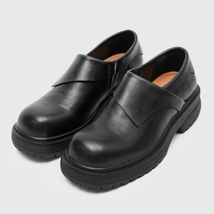 Thick-Soled Height-Increasing Large-Toe Shoes for Men 2025 New Commuter Black Men's Couple Derby Shoes 23058-J
