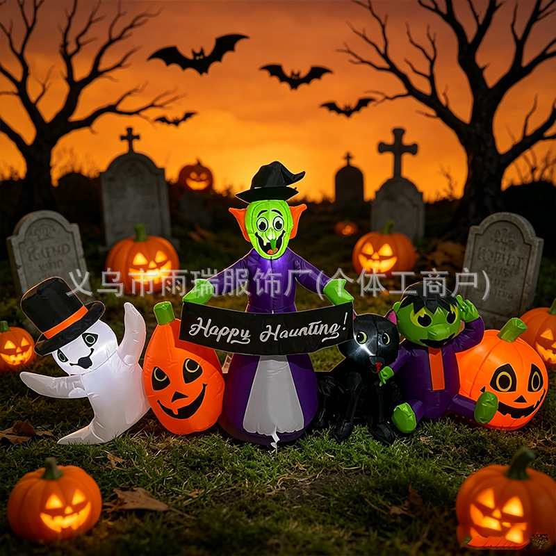 Halloween molde de aire con lámparas brujas calabazas molde de aire inflables actividades al aire libre festivas decoraciones de patio Día de los muertos