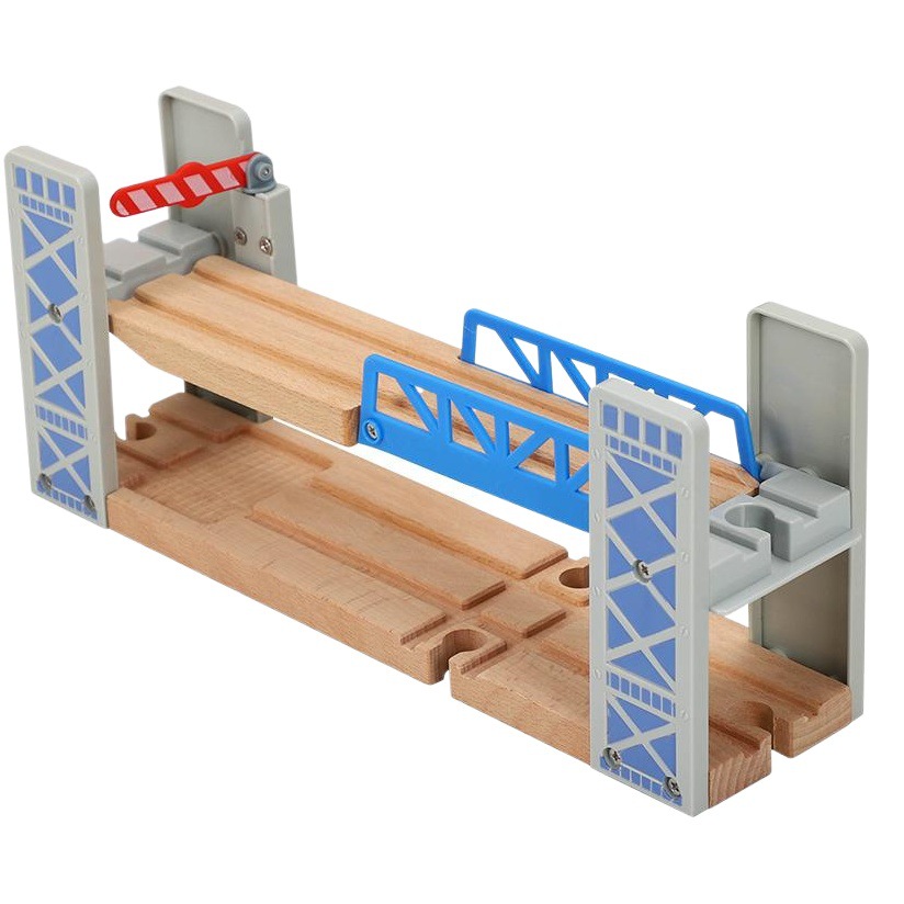 Thomas tren de madera pista a granel accesorios pista serie puente pista escena juguetes educativos valla de doble capa