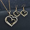 Accessory, set, earrings heart-shaped heart shaped, necklace, chain, European style, wedding accessories