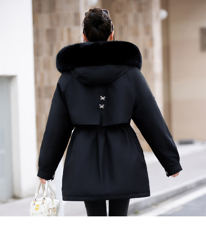 Abbigliamento da donna cappotto parka di grandi dimensioni cappotto in cotone con collo largo da donna stile coreano più vita in velluto cappotto caldo in cotone tendenza da donna_voghion.com