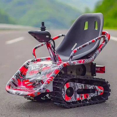 Children's Electric Tracked Tank, Beach Buggy, Four-Wheel Off-Road Kart, Entertainment Children's Toy, Square Taxi