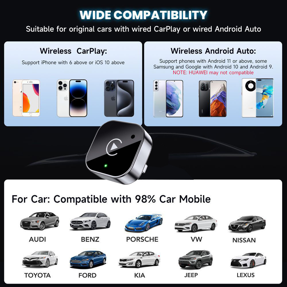 Cross-Border Wireless Carplay Box 2-in-1 Diamond Car-Machine Connectivity Module Android Autocarplay Converter