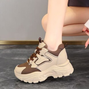2025 Spring/Summer New Fashion Color-Block Dad Shoes Women's Casual Shoes Authentic Lightweight Thick-Soled Sneakers Cross-Border Trade