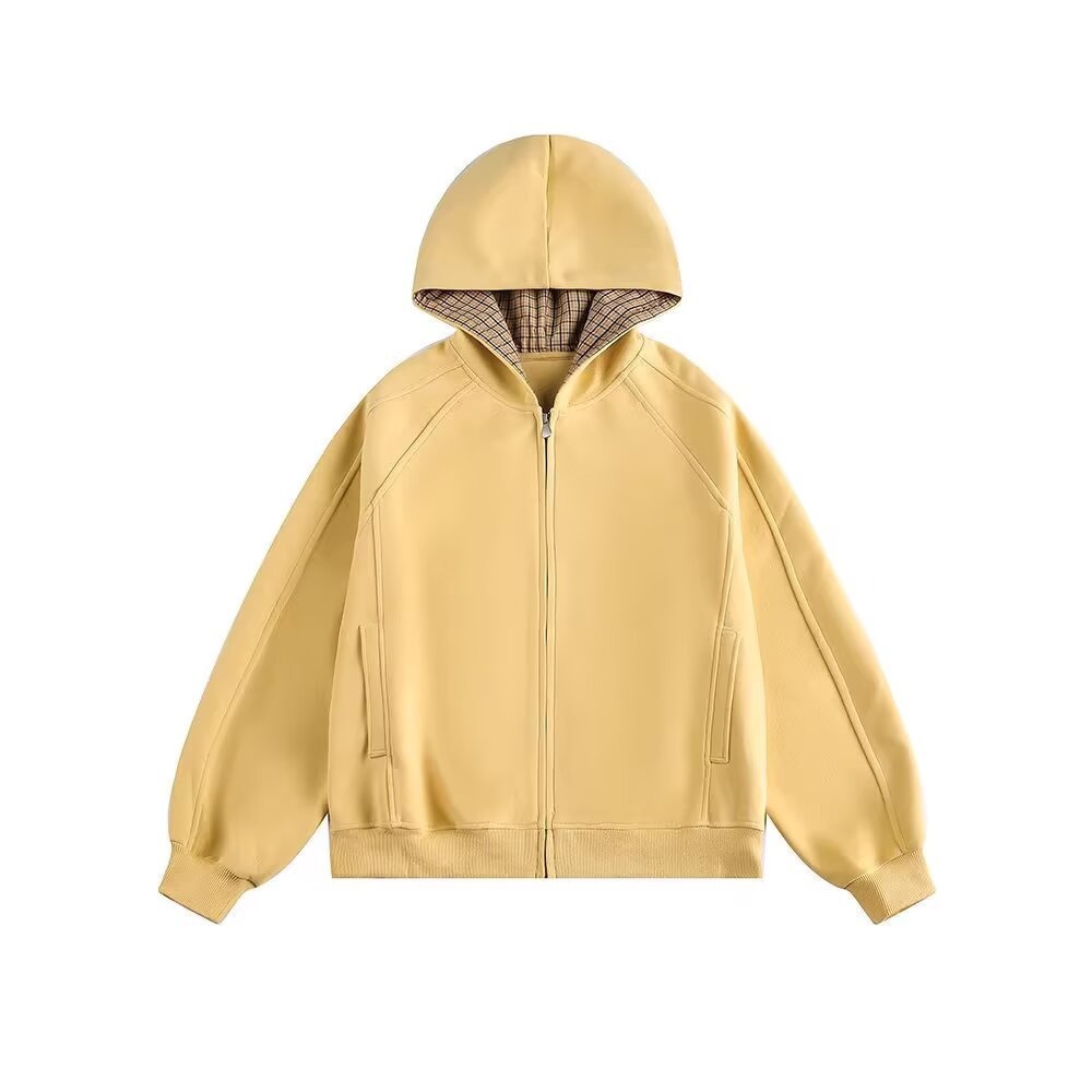Versatile Minimalist Zip-up Hoodie, Loose Slimming Cardigan Jacket_voghion.com