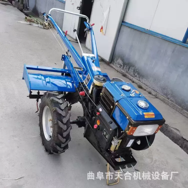 冷凝手扶拖拉机出口机型 风冷12马力手扶耕地机圆盘犁双铧犁电启