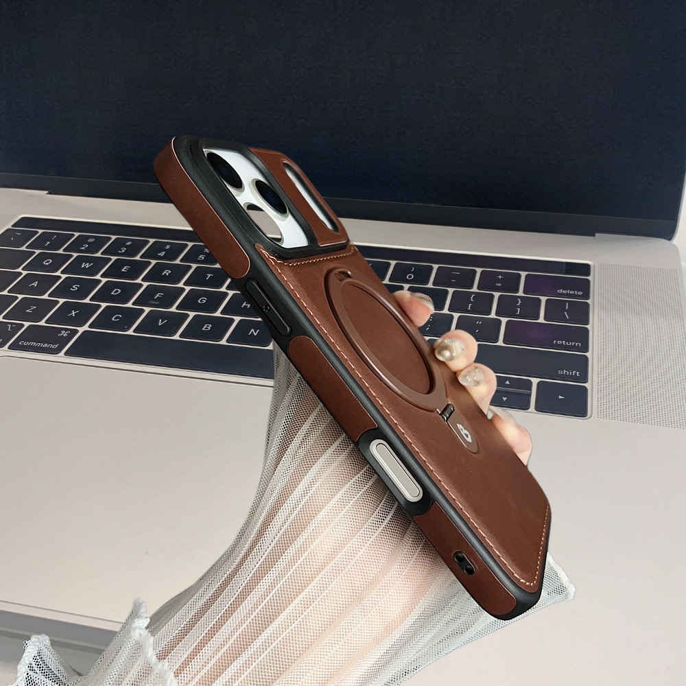 Ốp lưng da cao cấp tích hợp giá đỡ cho iPhone 15, 16, 17 Pro Max — 【Đen Cao Cấp】Dòng 17 - Không Lo Lọt Logo, 【Nâu Thanh Lịch】Dòng 17 - Không Lo Lọt Nhãn, 【Gentleman Blue】Dòng 17 - Không Lo Lọt Nhãn, 【Đỏ】Dòng 17 - Không Lo Lọt Nhãn chi tiết 20