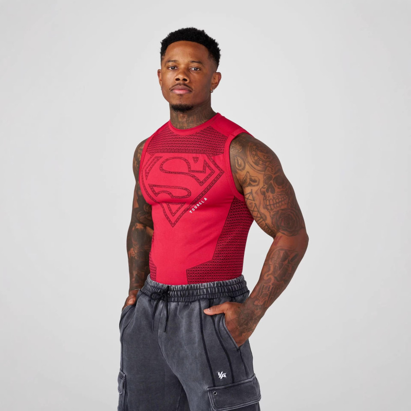 Youngla Co-Branded Superman New American-Style Men's Vest Muscle Sports Fitness Breathable Compression Shirt