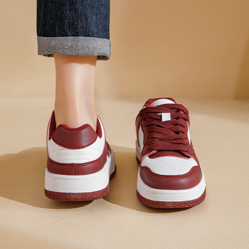 Zapatillas deportivas para mujer Augusden, nueva colección primavera 2026, estilo americano, color rojo, informales, deportivas, con suela gruesa, blancas.