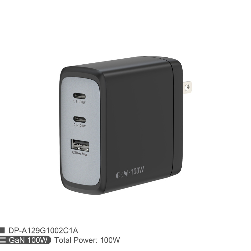 100W Gallium Nitride Us Standard Charger 2C1A Three-Port Fast Charging Multi-Protocol Pd Cross-Border Source Factory 100W Charging
