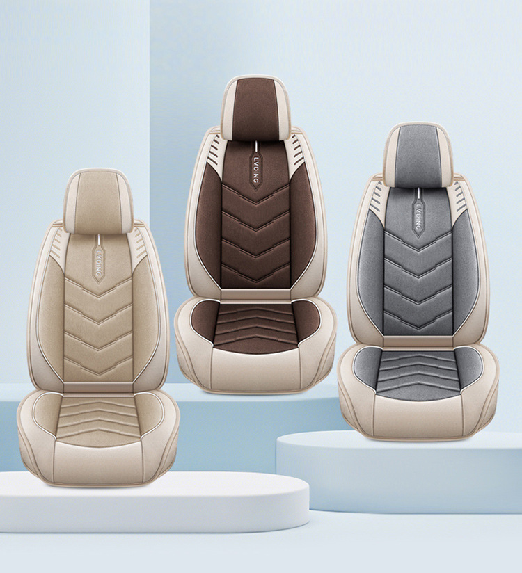Four-Season Universal Fabric Seat Cover, Car Seat Cover, All-Inclusive Seat Cushion, New Five-Seater Fully Enclosed Linen Car Seat Cushion