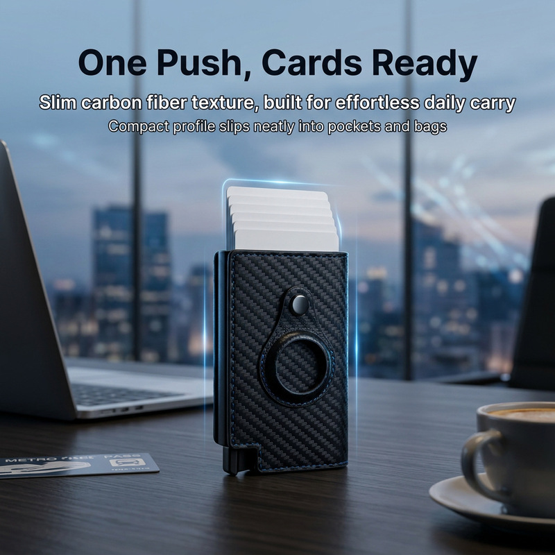 European and American cross-border RPET business-style microfiber wallet with multiple card slots, featuring an Instagram-inspired flip design, and available in stock