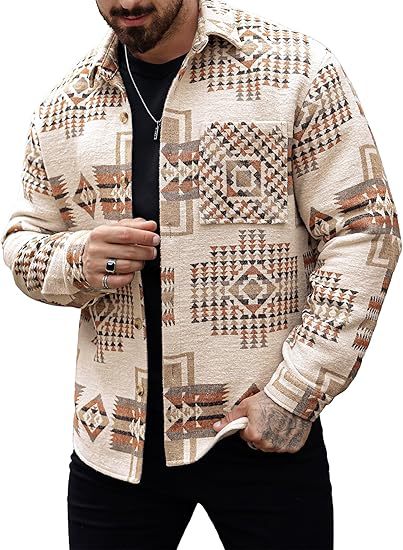 Giacca jacquard uomo maniche lunghe stile western cotone_voghion.com