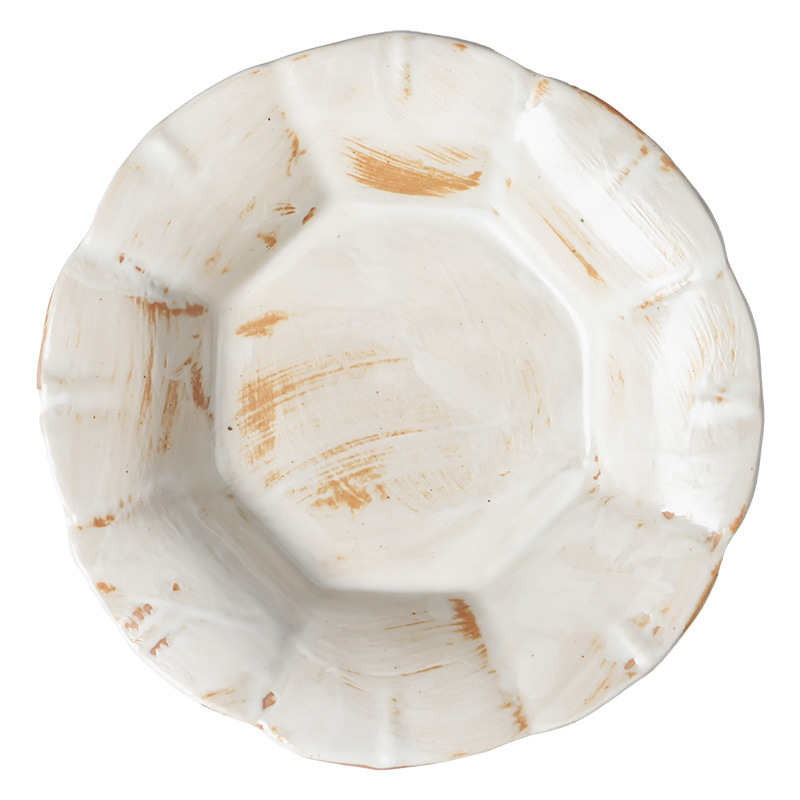 Retro hacer viejos platos de cerámica gruesa octogonal platos de cerámica caseros creativos en forma de flores platos de platos al por mayor platos pequeños platos