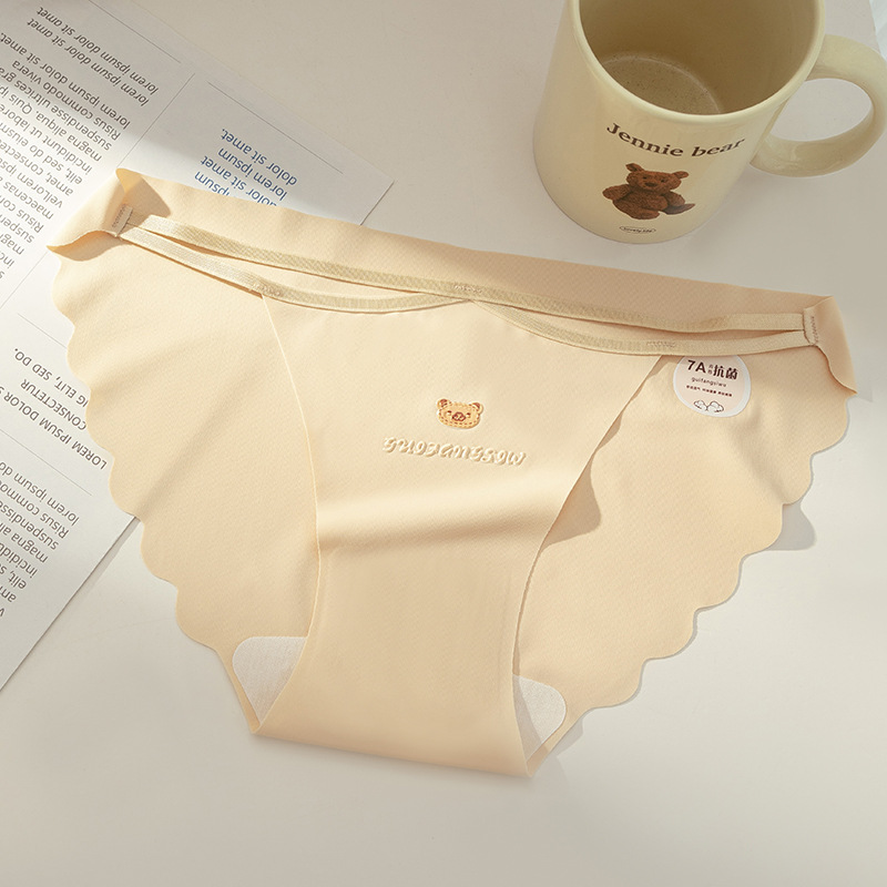 Hielo de seda algodón puro entrepierna antibacteriana cintura baja sin costuras sexy puro deseo tentación bragas de mujer cabeza transpirable calzoncillos de niña