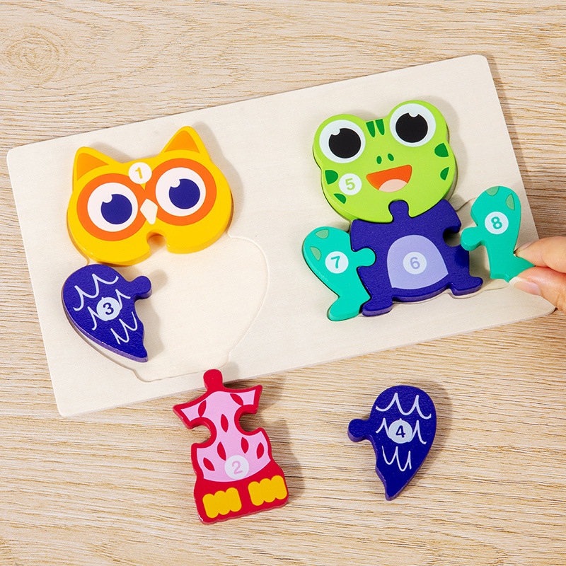Niños Montessori material didáctico educativo alimentos cadena rompecabezas juego educación temprana juguetes cognición animal bebé rompecabezas