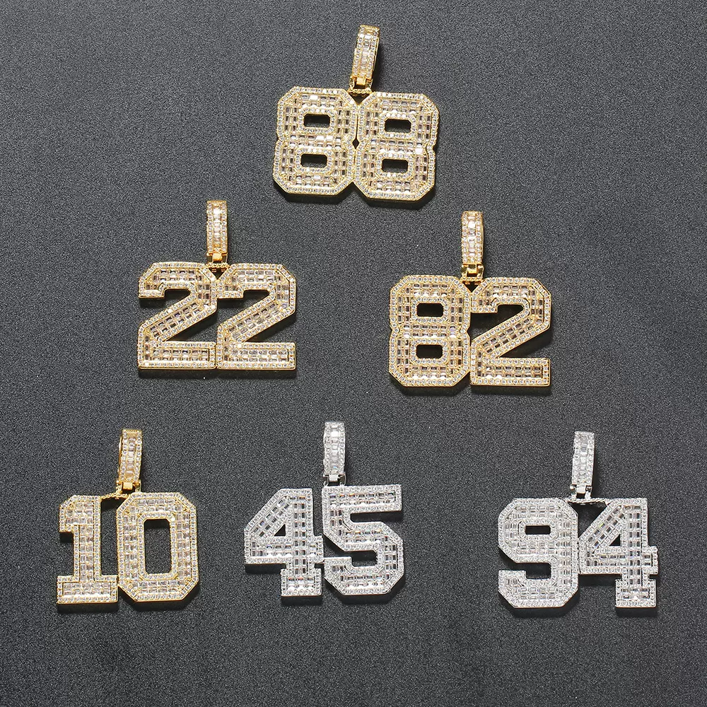 CP16 纯数字拼接 铜款拼接数字0-9吊坠情侣男女款ins铜镶锆石项链