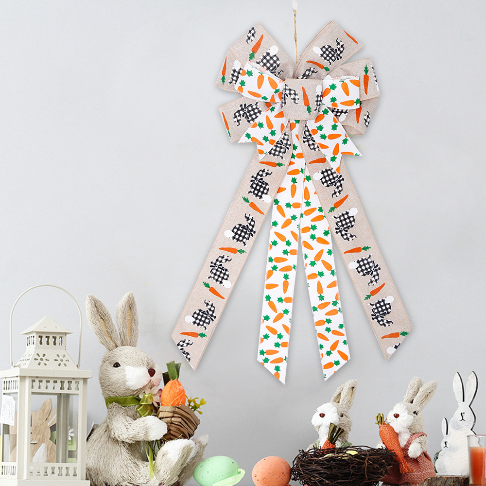 Decorations, carrot rabbit, layout with bow, for import, new collection