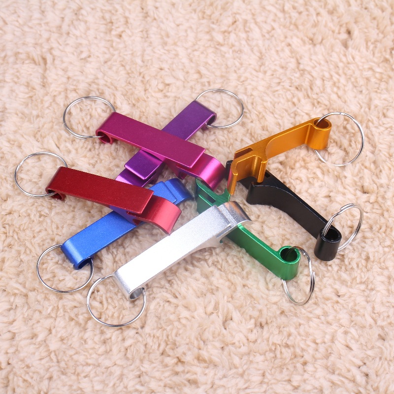 Abridor de botellas creativo de aleación de aluminio, abridor de cerveza colorido, abridor de tapas de latas, llavero multifuncional, regalo, llavero