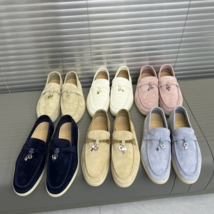 [No Label] Guangdong-Made L*P Soft-Soled Loafers British Style Comfortable Flats-Soled Slip-On Slip-Ons Tassel Loafers