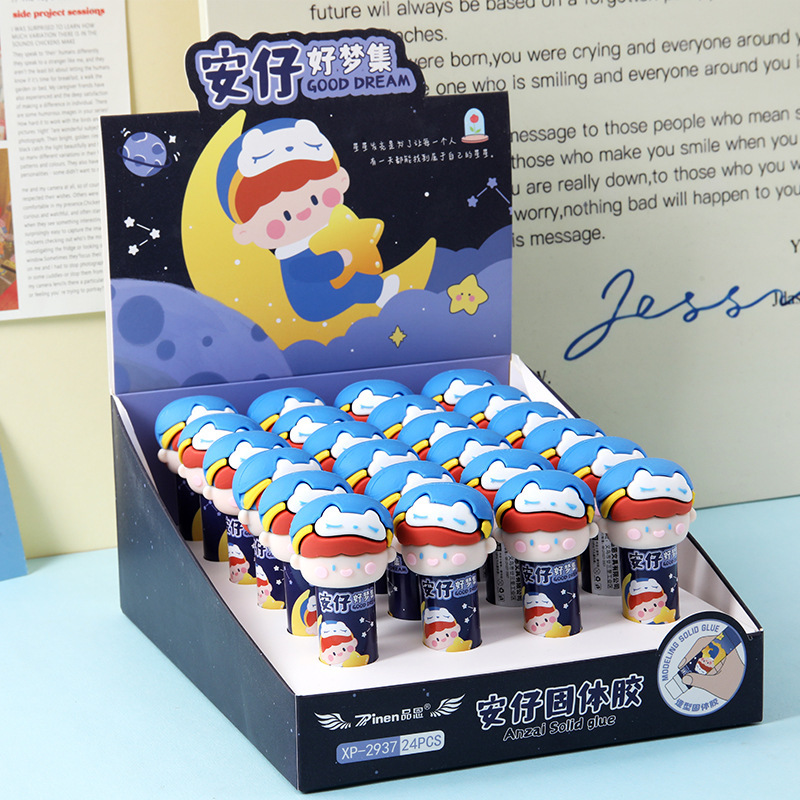 Adhesivo sólido de dibujos animados para niños Kapibala Kindergarten bricolaje hecho a mano palo de pegamento sólido blanco papelería para estudiantes de oficina