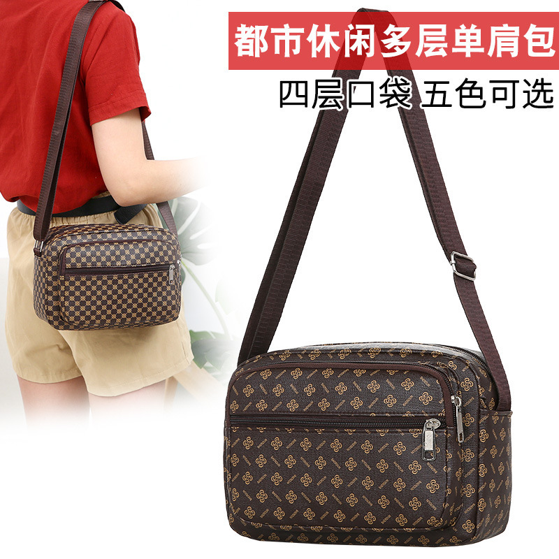 PU messenger bag new women's shoulder bag lightweight casual middle-aged and elderly piyou bag multi-layer mother bag stall bag PU messenger bag new women's shoulder bag lightweight casual middle-aged and elderly piyou bag multi-layer mother bag stall bag