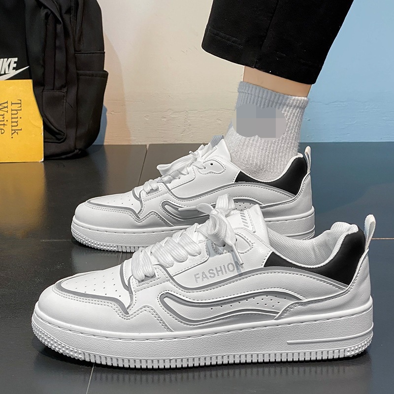 Yingsheng zapatillas clásicas transpirables de primavera, zapatos de moda para hombres, zapatos deportivos versátiles de moda informal, zapatos blancos bajos para estudiantes