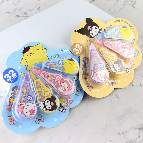 New girl's heart correction tape, student cute cartoon four pack, large capacity correction tape, error correction tape, school supplies