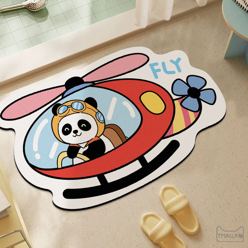 Cartoon Shaped Car Floor Mats, Bathroom Decorative Floor Mats, Children's Room Living Room Floor Mats, Stain-Resistant and Easy-Care Floor Mats