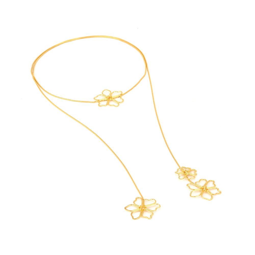 1 Piece Quantity Holiday Occasion Wholesale Jewelry Lady Flower Copper Zinc Alloy Long Necklace