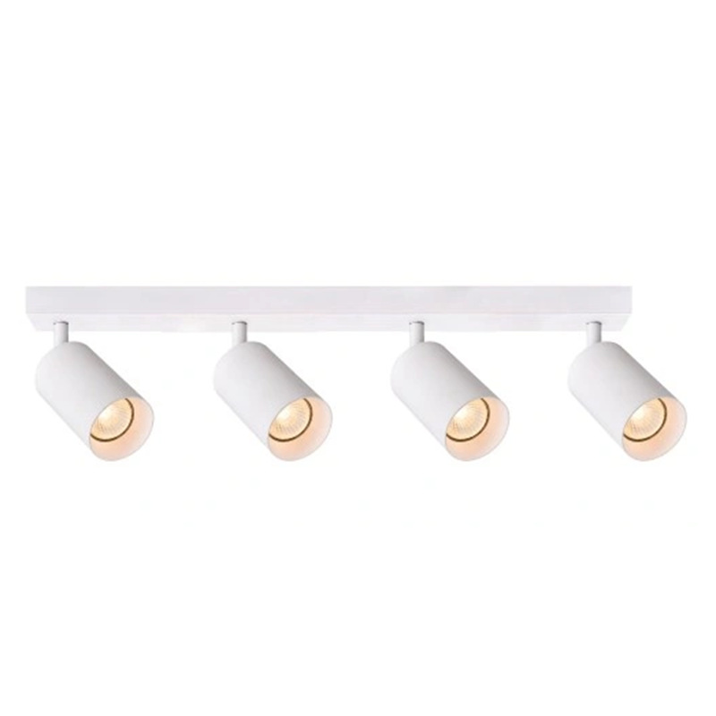Los focos led de techo de dos extremos, tres cabezas y cuatro cabezas pueden reemplazar la fuente de luz para ajustar el ángulo de la lámpara de pista GU10 de la tienda de ropa