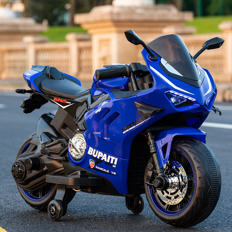 블루 (더블 드라이브 대형 배터리) 실제 자동차 키 + 핸드 트위스트 스로틀 + 휠 라이트 + 조기 교육 + 블루투스