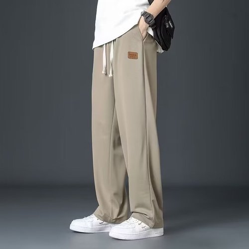 Ice silk drape summer thin wide-leg pants men's loose straight-leg draped trousers casual long pants floor-length quick-drying pants