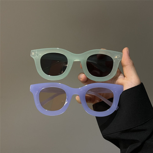 Hip-hop sunglasses men's fashion personality fashion niche round INS internet celebrity thick frame sunglasses women's retro sunglasses 