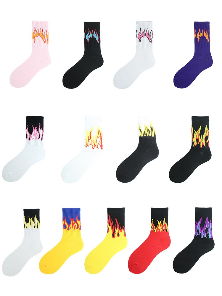 Unisex Hip-hop Flame Cotton Ankle Socks A Pair display picture 1