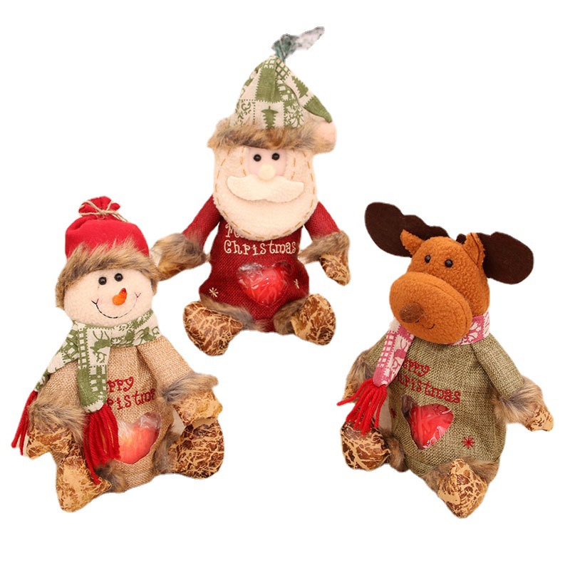 Bolsa de manzana de Navidad cremallera bolsa de regalo de Navidad bolsa de manzana de la noche de Navidad bolsa de regalo de muñeca de edad avanzada
