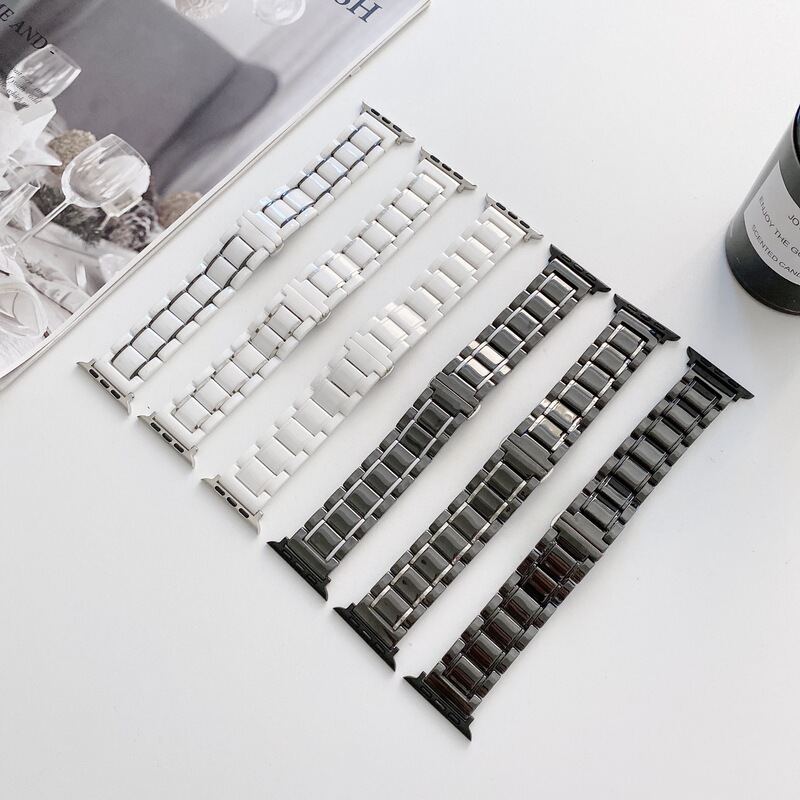 High-End Five-Bead Ceramic Watch Strap Suitable for Apple S10 Watch S11Iwatch9 Generation Applewatch87654Se High-End Five-Bead Ceramic Watch Strap Suitable for Apple S10 Watch S11Iwatch9 Generation Applewatch87654Se