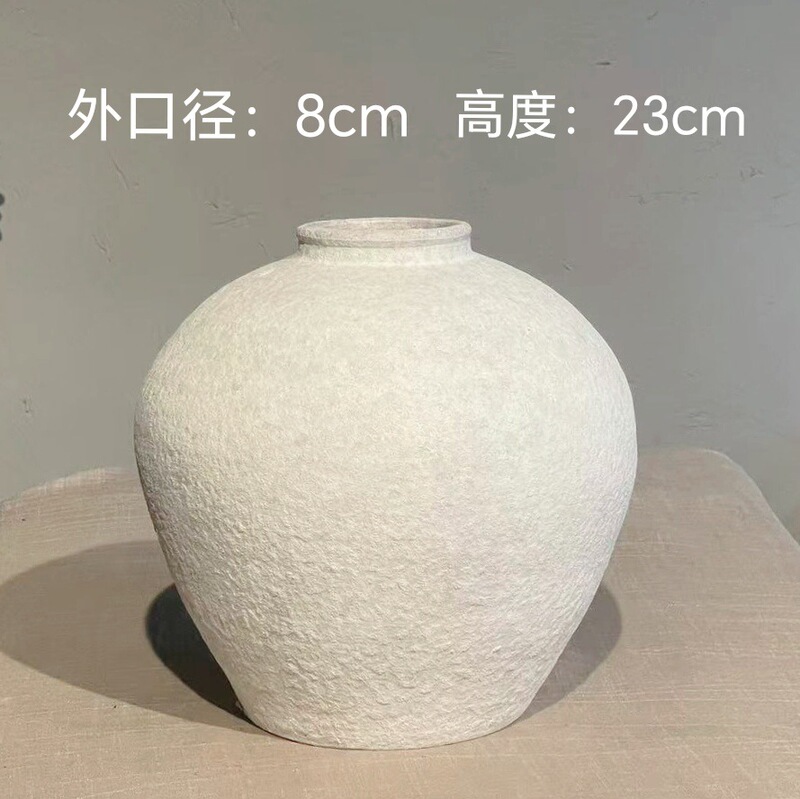 中国式のレトロな手作りの粗い陶器の花瓶の陶磁器の大きい腹の花器の大きいサイズの客間の玄関の装飾品の置物の卸売り|undefined