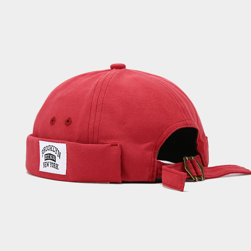 Sombrero de mujer de Moda de Primavera nuevo sombrero de melón retro sin ala estilo coreano versátil sombrero de piso de los hombres de la calle hip hop yuppie sombrero