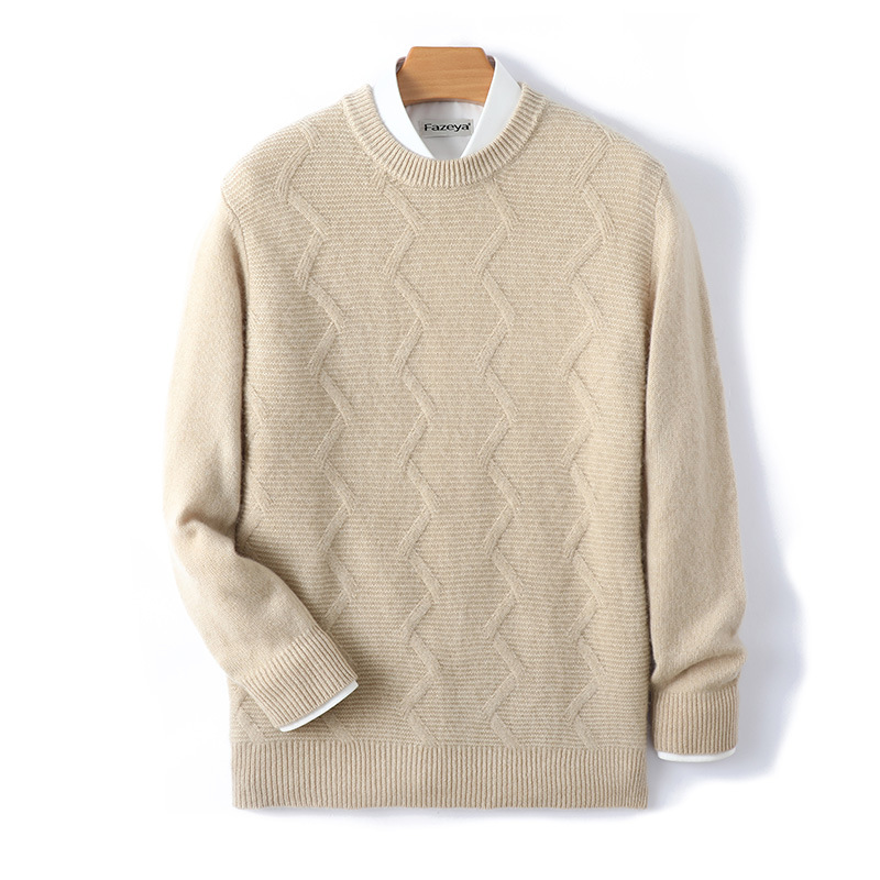 woolen sweater with a round collar