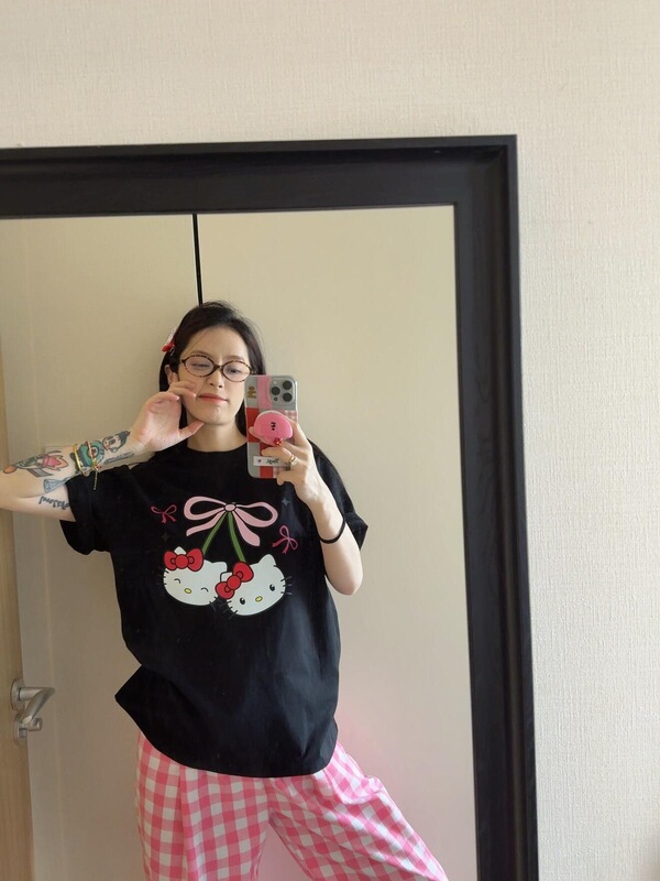 日本の夏 KT ハローキティ プリント 半袖 Tシャツ トップス 純綿 半袖 Tシャツ レディース キティ 面白い メンズ|undefined