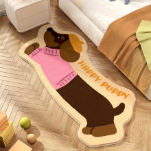 仿羊绒可爱腊肠狗柔软亲肤卧室装饰床边毯隔凉舒适耐脏耐磨飘窗垫