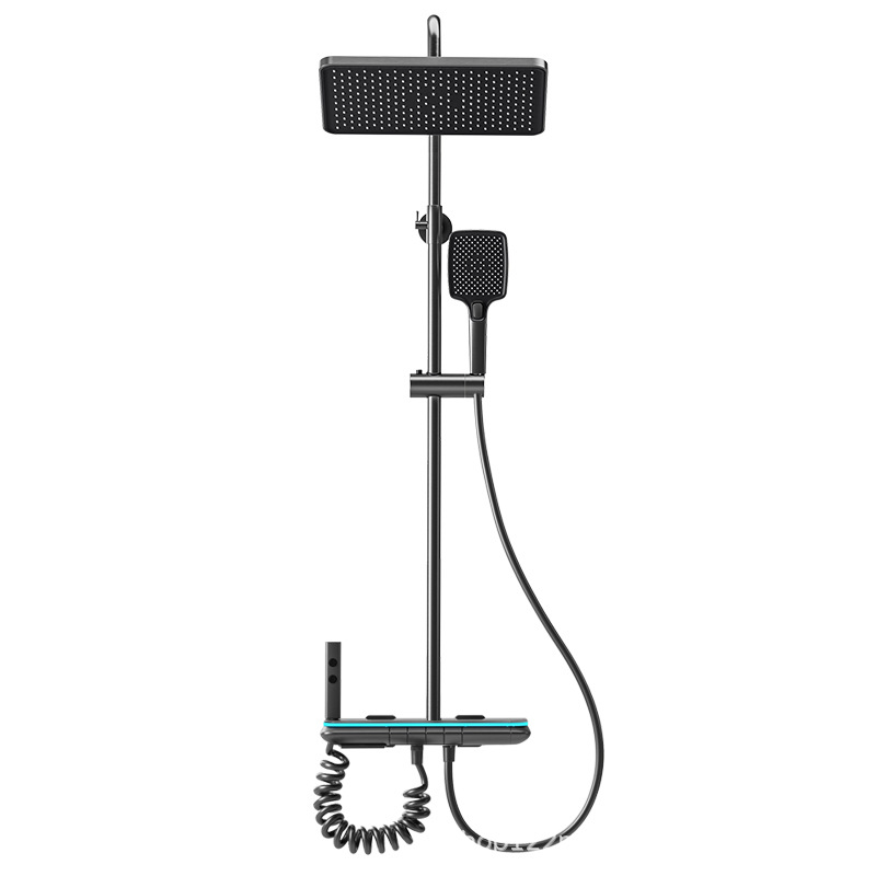 Fabricante pistola gris ducha de temperatura constante juego de ducha pantalla digital baño de lluvia baño de cobre baño doméstico ducha presurizada