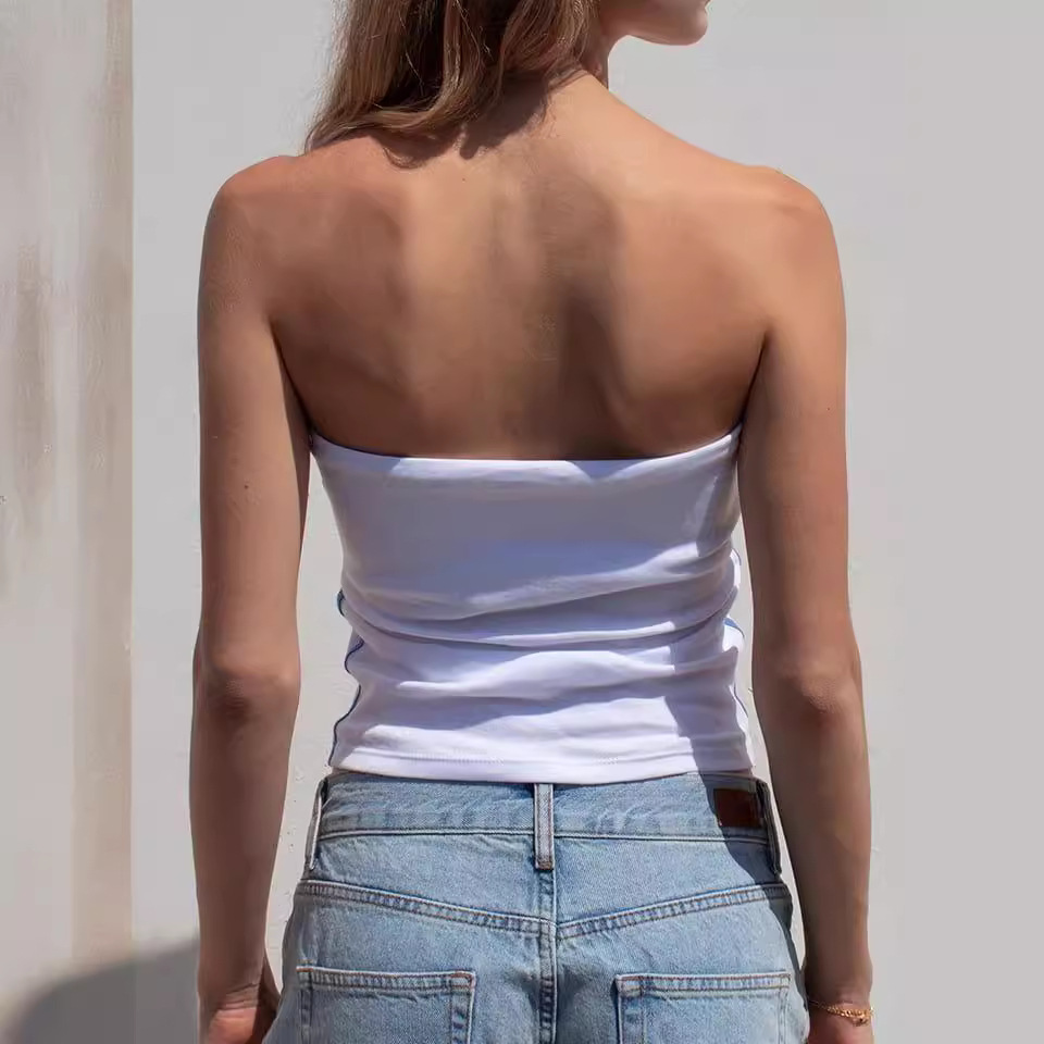 Hot Girl Vest Slim-fit Letters Italian Women's Top